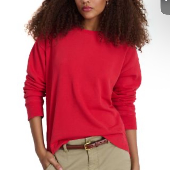 $135 Alex Mill Frankie Vintage Wash Cardinal red Sweatshirt Medium - Picture 1 of 6